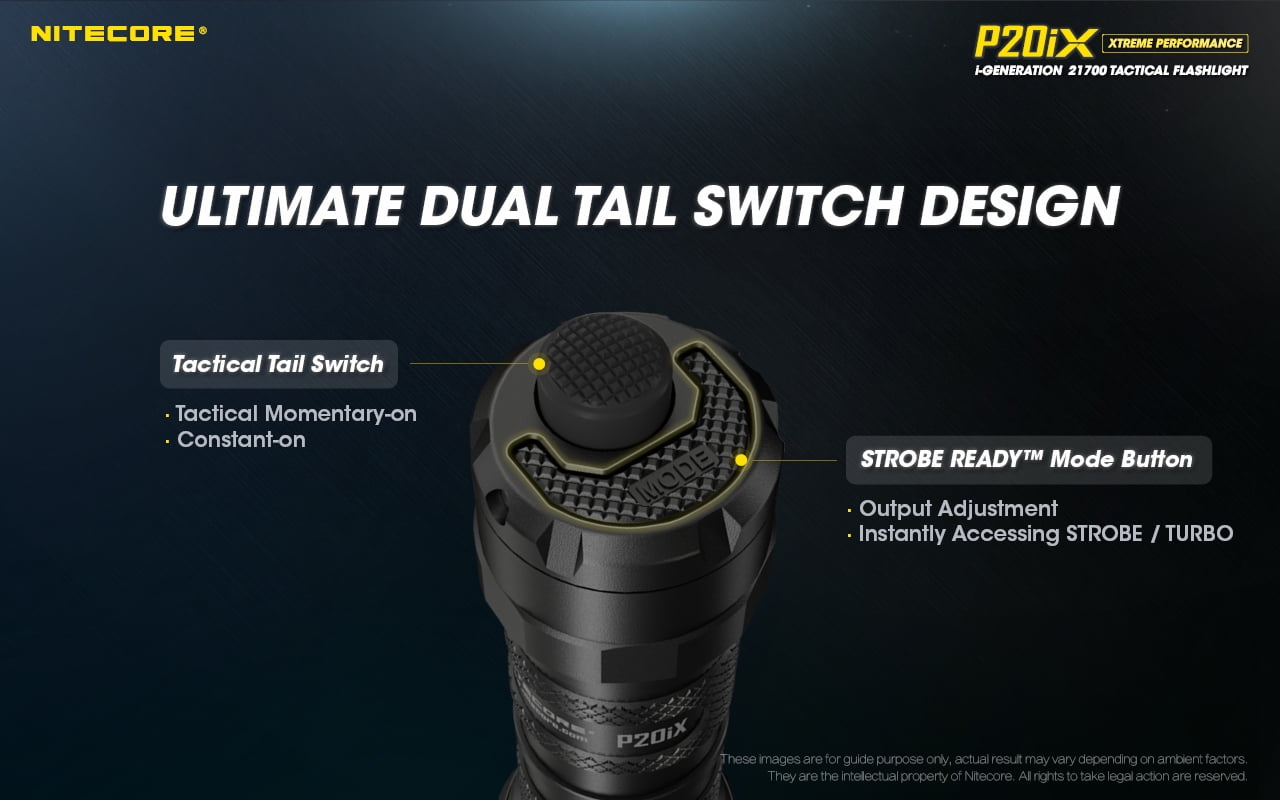 Nitecore P20iX CREE XP-L2 V6 LEDs USB-C Rechargeable Flashlight, 21700, White, 4000 Lumens, Black, 6952506406722