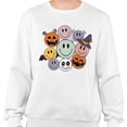 thumbnail image 2 of Halloween Smileys Sweatshirt Unisex Small White, 2 of 5