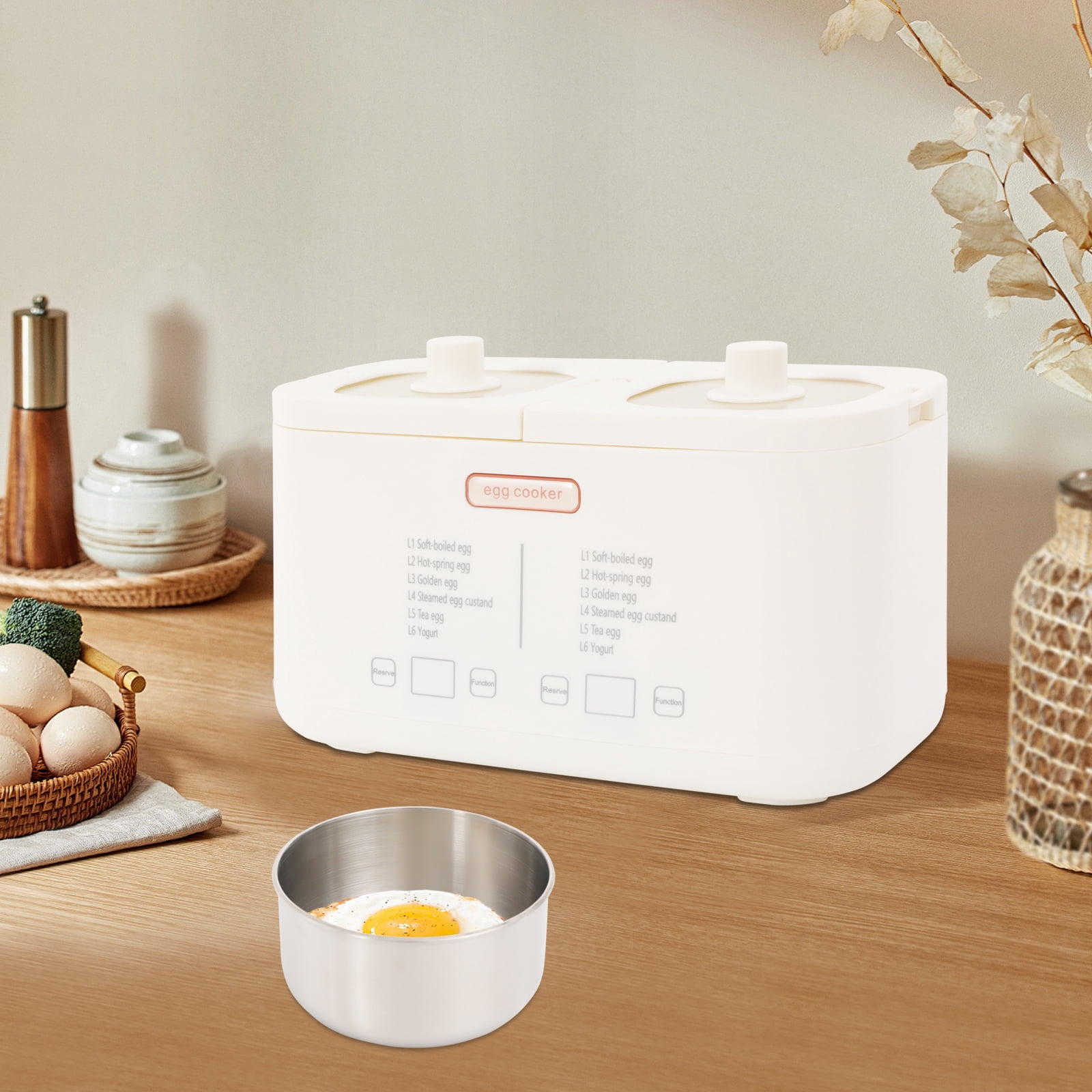 White Egg Cooker Rapid Egg Cooker Egg Boiler with Auto Shut Off Feature for Office Workers, Students