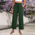 thumbnail image 6 of Women's wide-leg cropped wide-leg pants, flowy and casual , with pockets., 6 of 9