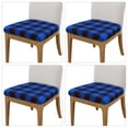 thumbnail image 2 of Gaeub Buffalo Plaid Blue Black Square Chair Seat Covers, Stretch Fitted Printed Chair Seat Cushion Cover for Kitchen, Office - One Size, 2 of 9