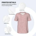 thumbnail image 4 of Daiia Pink Stripes Mens Baseball Jersey Button Down Shirts Short Sleeve Sports Uniforms-Large, 4 of 9