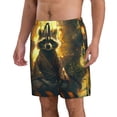 thumbnail image 2 of Pofeuu Tree Meditating Raccoon Prin Men's Swim Trunks Quick Dry Bathing Suit Swimming Board Shorts Mesh Lining Beach Swimwear-3X-Large, 2 of 6
