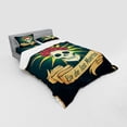 thumbnail image 3 of Ambesonne Sugar Skull Bedding Set 3 Pcs, Day of Dead Grunge, Twin, Dark Teal, 3 of 3