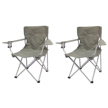 2-Pack Ozark Trail Quad Folding Camping Chair with Mesh Cup Holder