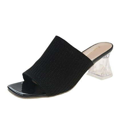 

YUHAOTIN High Heels for Women Sexy Pumps Open Toe Black Hot Sandals Teen Slippers for Girls Beach Sandals Girls Sandals Sandals Platform Sandals Black High Heels Closed Toe Shiny