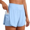 thumbnail image 5 of Aihuaihua Running Shorts Women 2 in 1 High Waisted Athletic Workout Sport Short Pant with Side Pockets Fashion Tennis Golf Skirt Blue S, 5 of 8
