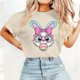 thumbnail image 4 of Camisetas de Manga Larga de las Mujeres Pascua Impresión Cuello Redondo Suelto Casual Suave Poliéster Primavera Verano Vacaciones Suéter Tops, 4 of 8