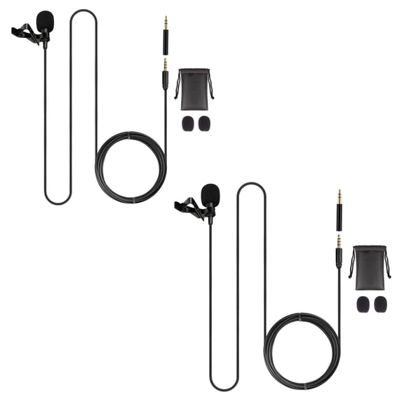 5 Core Microphone 2Pcs Lavalier Mic Wearable Omnidirectional Condenser 3.5mm Body Microfono