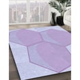 thumbnail image 3 of Ahgly Company Machine Washable Indoor Square Transitional Purple Mimosa Purple Area Rugs, 8' Square, 3 of 7