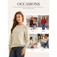 thumbnail image 5 of Eytino Sweaters for Women Long Sleeve Fall Back Bow Knot Sweaters Crew Neck Solid Knit Pullover Tops, 5 of 11