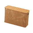 thumbnail image 4 of Cesta organizadora de ratán de imitación portátil con asas, contenedor para artículos diversos. Madera S, 4 of 9