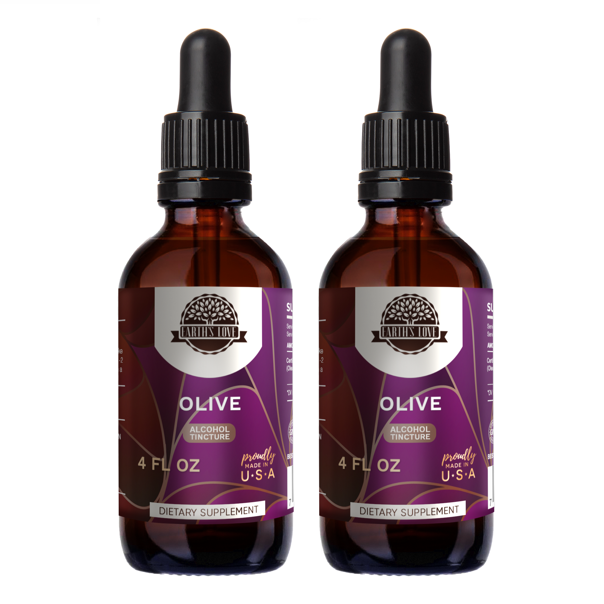 Earth's Love Olive Alcohol Herbal Extract Tincture, SuperConcentrated