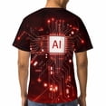 thumbnail image 5 of LAOLIUSN Men's AI Artificial Intelligence Graphic T-Shirt, Futuristic Techwear All Over Print Tee, M, 5 of 7