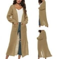 thumbnail image 2 of New European Women Long Cardigan Plus Size Thick Kimono Long Sleeve Sweater Loose Asymmetrical Hem Women Outerwear, 2 of 10
