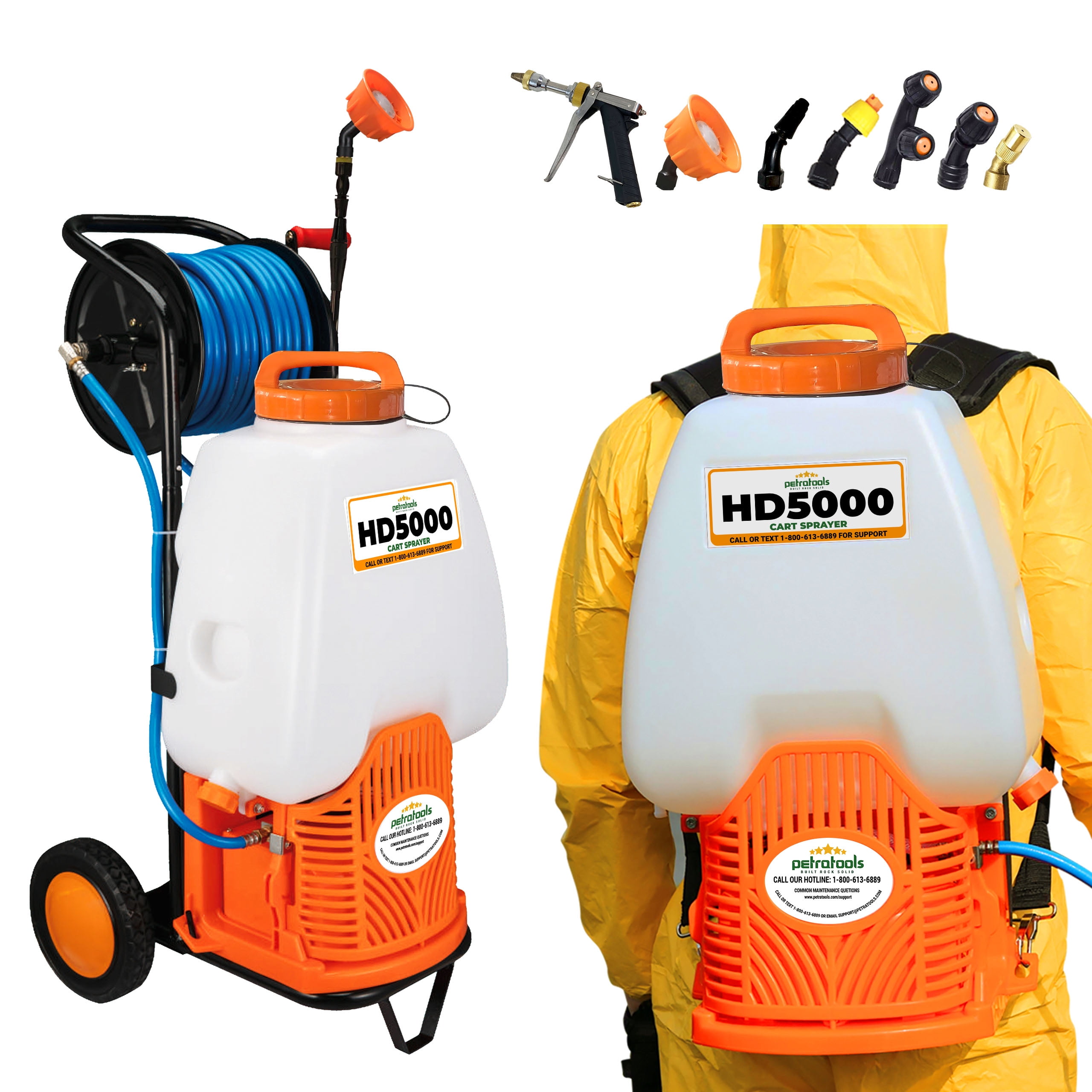PetraTools Battery Backpack Sprayer with Custom Fitted Cart (HD5000 6