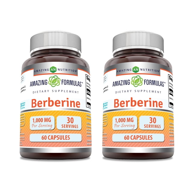 Suplemento Amazing Formulas Berberine 1000 mg 60 cápsulas x 2