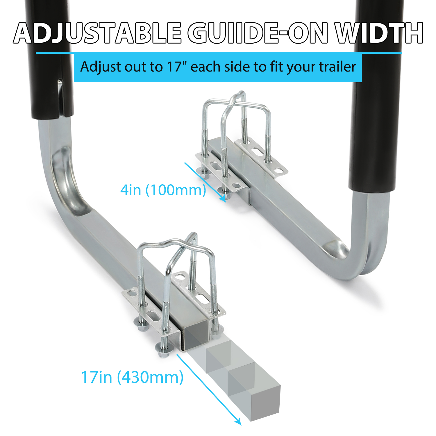 Galvanized U-Bolt Kit For Boat Trailer Guide Pole & Post Mounting - Universal Fit