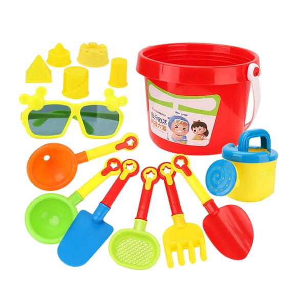 WUSUOWEI 14PCS Water and Sand Activity Sensory Playset,Shovel,Rake,Bucket Summer Outdoor Toys and Beach Toys,Water Toy Accessories for Picnic,Beach,Birthday Gift,Swimming Activity