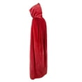 thumbnail image 3 of Zando Women Red Cloak with Hood Velvet Red Hooded Cloak Little Red Riding Hood Cape Costume L, 3 of 7