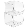 thumbnail image 2 of iDesign Linus Clear Medium BPA-Free Stacking Organizer Bin for Kitchen, Pantry, Office, Bathroom, 6" x 6.25" x 5.25", 2 of 5