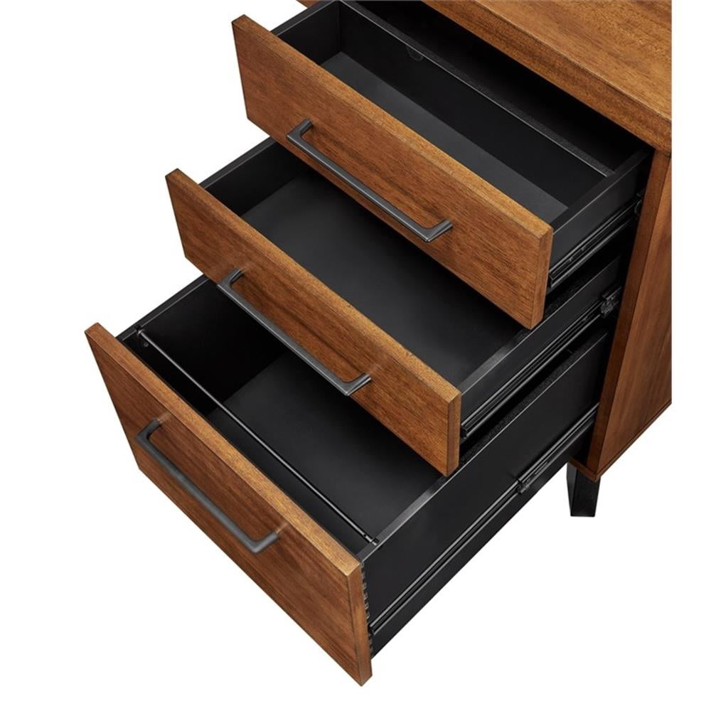 Scranton & Co Modern Wooden Executive Desk with Double Pedestal Design