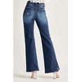 thumbnail image 2 of Risen Jeans - High Rise Distressed Wide Flare Jeans in Dark Indigo (33" Inseam) - RDP5385, 2 of 6