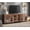 Brown, variant on 3 In 1 TV Stand For Tvs Up To 100 Inch, Modern Entertainment Center With Glass Doors And Metal Legs, TV Console With Adjustable Shelf For Living Room, Bedroom,Oak