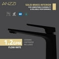 thumbnail image 3 of ANZZI Single Handle Single Hole Bathroom Vessel Sink Faucet With Pop-up Drain in Matte Black, 3 of 8
