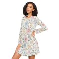 thumbnail image 3 of FORMRS Womens Long Sleeve Nightgowns Crew Neck Sleep Shirt Soft Pajamas Sizes S-3XL, Pastel Floral Pattern, 3 of 8