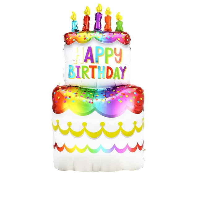 CSChome Aluminum Foil Balloon Birthday Party Balloons: DIY Scene Layout, Various Styles, Birthday Cake Inflatable Toy, Decoration, Creative Inflatable Cartoon