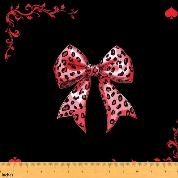 Erosebridal Leopard Fabric by the Yard 10 Yards Bow Home Decor Fabric by the Yard, Dark Black