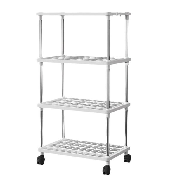 Leodye Chariot Roulant à 4 Niveaux avec Roues, Chariots de Rangement Utilitaires Multifonctions, Organisateur de Rangement pour Cuisine, Unité d'Étagères Mobile pour Salle de Bain-8.3X15.7X33.1 Pouces