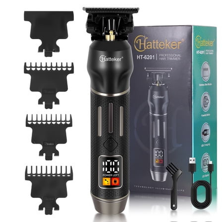 HATTEKER Professional Hair Clipper for Men - Electric Hair Trimmer with T-Blade, USB Rechargeable, for Fades, Buzz Cuts & Grooming