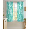 thumbnail image 4 of Teal Coastal Sheer Curtains 39 Inch Length 2 Panels Set for Living Room/Bedroom, Nautical Beach Starfish Coral Summer Kitchen Curtains Grommet Semi-Sheer Curtains Drapes Window Treatments 27.5"x39"x2, 4 of 7