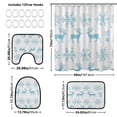 thumbnail image 4 of 4-Piece Bathroom Set with Waterproof Shower Curtain with Non-Slip Bath Mat, U-Shaped Mat & Toilet Lid Cover Reindeer and Snowflake Pattern, 4 of 8