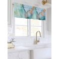thumbnail image 3 of Valances for Windows Marble Abstract Rod Pocket Cafe Window Treatments Valance Curtains for Kitchen Bathroom Laundry Basement Windows 60"x14", 3 of 9
