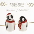 thumbnail image 3 of Spode Figura de pingüino de árbol de Navidad, juego de salero y pimentero de 2 piezas, incluye pingüinos de 4 pulgadas y 3,25 pulgadas, coctelera de mesa y cocina navideña, decoración festiva para el, 3 of 5