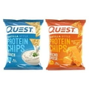 Quest Tortilla Style Protein Chips, Nacho Cheese and Loaded Taco, Variety Pack, 12 Count