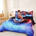 thumbnail image 3 of Erosebridal Teens Abstract Flame Soccer Twin Bedding Sets 7-Piece,Sport Football Hexagon Bedding Comforter Set for Kids Boys Girls,Black Reversible,Lightweight Room Decor, 3 of 6