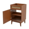 thumbnail image 3 of JONATHAN Y Javer 20 in. W x 18 in. D x 33 in. H, Rattan 2-Shelf, Bath Vanity Cabinet ONLY, Walnut, VAN1008B, 3 of 7