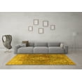 thumbnail image 3 of Ahgly Company Machine Washable Indoor Rectangle Medallion Yellow Traditional Area Rugs, 5' x 8', 3 of 4