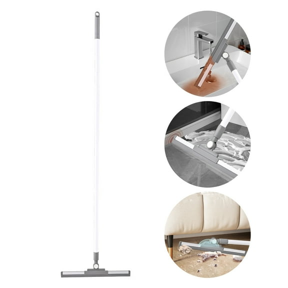 Eoperou 180 Degree Rotating Floor Broom: Sturdy Pole Rubber Squeegee for Long Handle Floor Cleaning