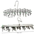 thumbnail image 2 of Tcwhniev Stainless Steel Sock Drying Rack with 35 Clips, Swivel Hook Wind-Proof Clothes Hanger Rack for Sock, Bras, Underwear, Laundry Accessories, 2 of 11