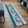 thumbnail image 4 of Summer Marine Runner Rugs 2x6 ft Life Beach Starfish Shell Coral Blue Wood Grain Washable Hallway Rugs Non-Slip Floor Mats Absorbent Carpet Bedside Runners for Bedroom Kitchen Bathroom Laundry Room, 4 of 9