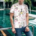 thumbnail image 6 of Rateoe Flamingo And Flowers Pattern Men’s Baseball Short Sleeve Polo Shirt, Midweight Men's Shirt Golf Shirt Polo Shirts Quick Dry Short-X-Large, 6 of 7