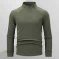 thumbnail image 2 of Dagugfen Mens Shirts Long Sleeve Quarter Zipper Stand Collar Tight Lightweight Running Training Workout Tops, 2 of 7