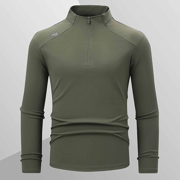 pstuiky camisas de manga larga para hombre, Blusa informal y moderna de manga larga con cremallera para hombre Tops de hombre m