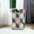 thumbnail image 6 of Yayeee Freestanding Laundry Hamper with Handle Collapsible Large Storage Basket for Clothes, Pink Cubes, 6 of 7