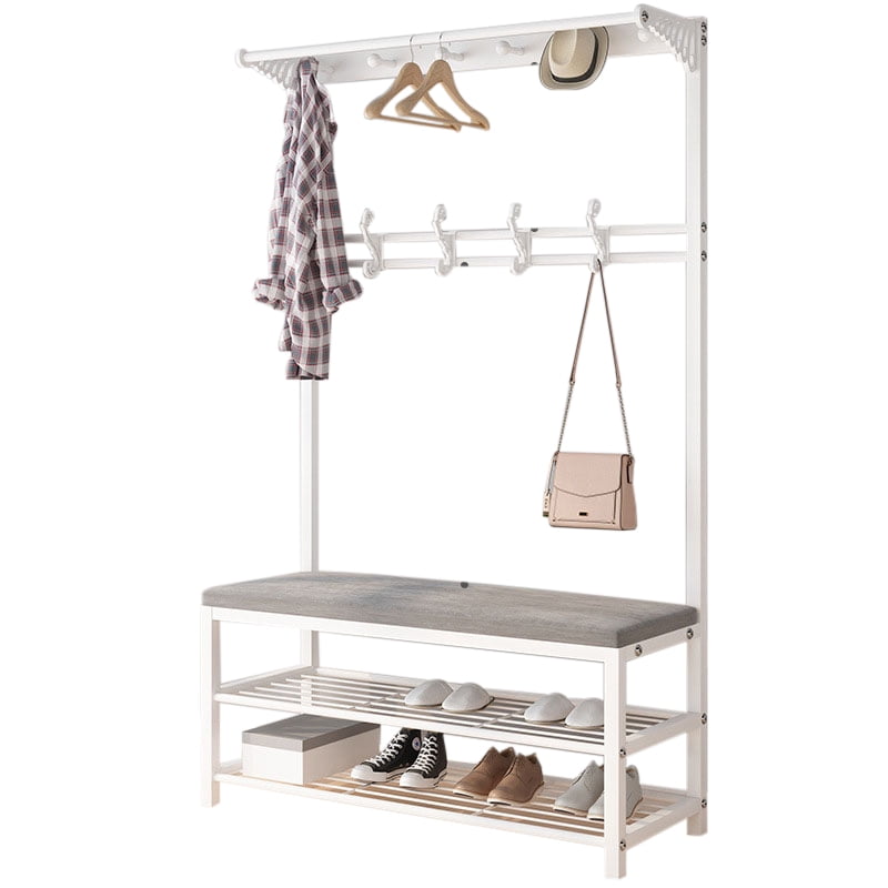 Dropship 3 In 1 Metal Hall Tree; Freestanding Closet Organizer With Shelves  And Shoe Rack to Sell Online at a Lower Price